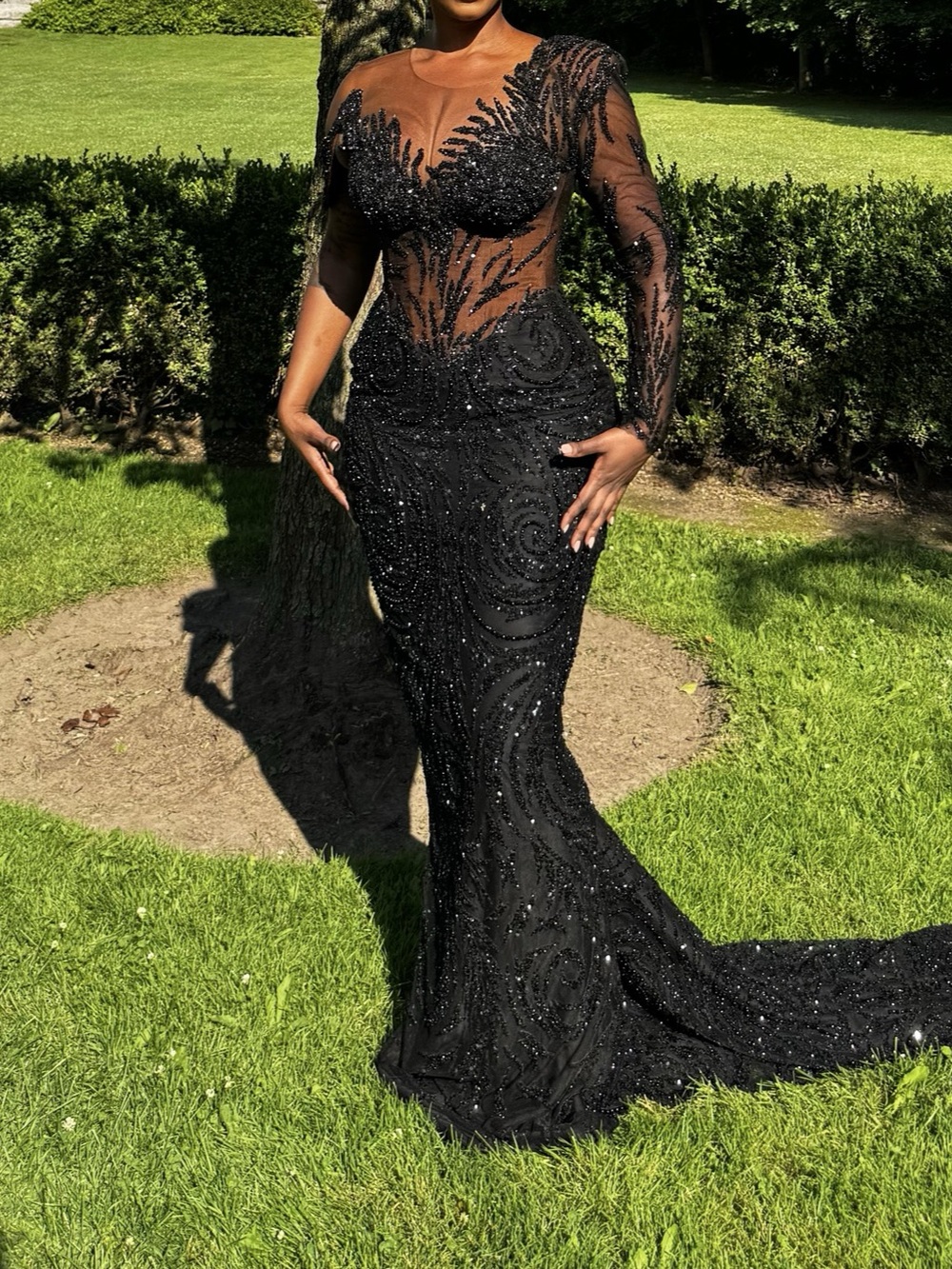 Black Maxi Formal Gown - LUXE Veekee James (Nigerian designer) pre-owned custom/